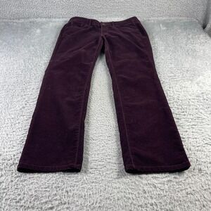 Ann Taylor LOFT Modern Straight Corduroy Pants Burgundy Plum 6P 28/6 P Petite